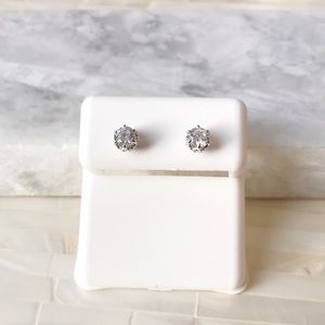 Sterling Silver Simulated Diamond Studs